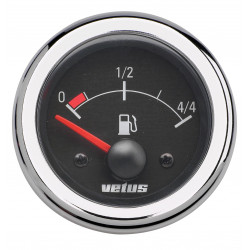 VETUS fuel level indicator, black, 24 Volt, cut-out size 52mm