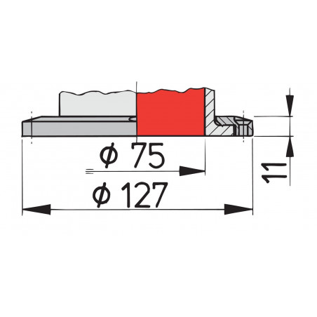 VETUS cowl ventilator JERRY S, 75 mm, white PVC, red interior