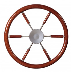 VETUS steering wheel with mahogany rim and spokes, 380 mm - 15"