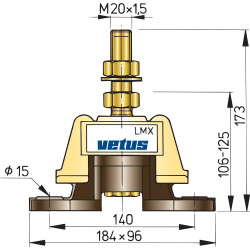 VETUS flexible engine mounting type LMX340