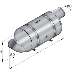 VETUS muffler type MF, 90 mm, for high performance craft
