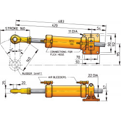 VETUS hydraulic cylinder for 10 mm tubing