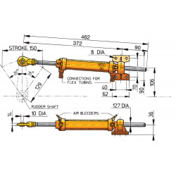 VETUS hydraulic cylinder for 8 mm tubing