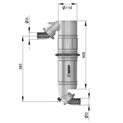 VETUS muffler / gooseneck type NLPG, 40 mm hose connections