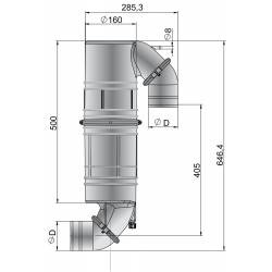 VETUS muffler / gooseneck type NLPG, 90 mm hose connections