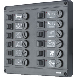 VETUS switch panel type P12 with 12 fuses, 12 Volt