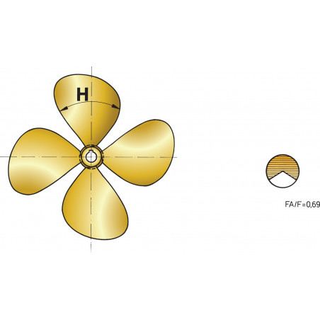 VETUS 4-bladed propeller P4E, 17" x 25", left-handed