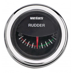 VETUS rudder position indicator, black, 12/24 V, cut-out size 52mm