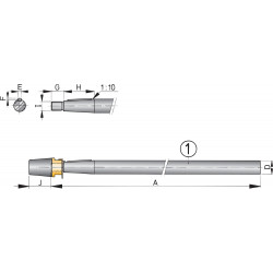Stainless steel shaft 25 mm, length 1500 mm