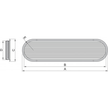 VETUS louvred air suction vent, type SSV 90, AISI 316/aluminium