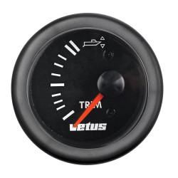VETUS trim gauge for Z-drive, black, 12 Volt, cut-out size 52mm