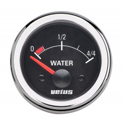 VETUS water level indicator, black, 12 Volt, cut-out size 52mm