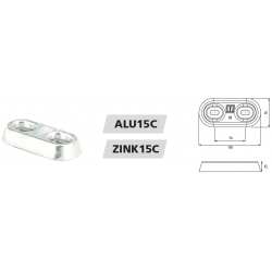 VETUS hull anode type 15, zinc, excl. connection kit