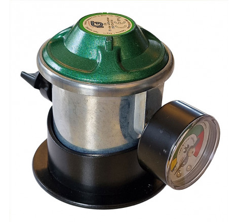 Gas regulator Jumbo click on med manometer og slangestuds - 3