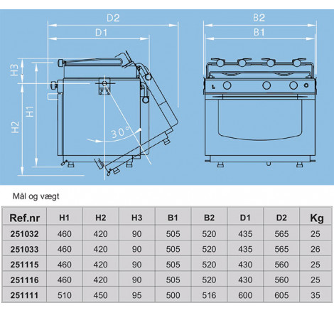 Eno Open Sea komfur med el tænding - 1