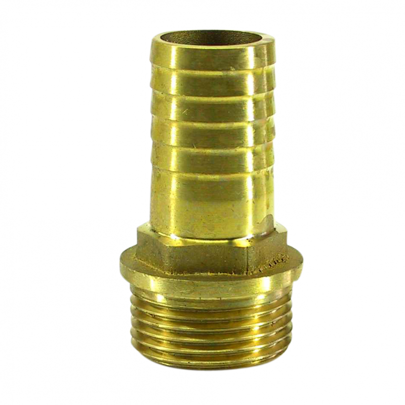 Slangestuds med udvendigt gevind, messing - 28